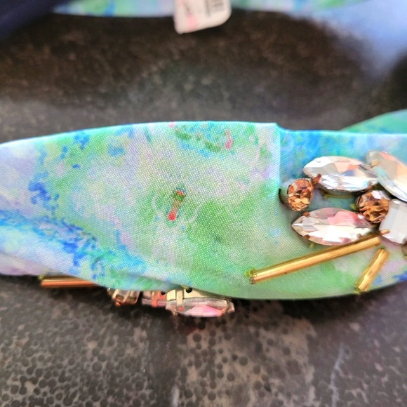 NWD Anthropologie NamJosh Namrata Joshipura Shibori Rosette Embellished Headband - Picture 3 of 11